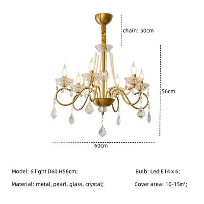 Luxury gold crystal led chandelier living room pendant light