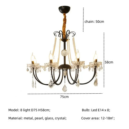 Luxury gold crystal led chandelier living room pendant light
