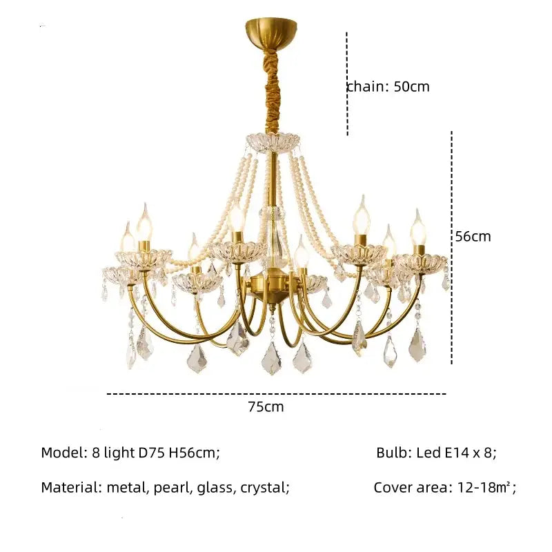 Luxury gold crystal led chandelier living room pendant light