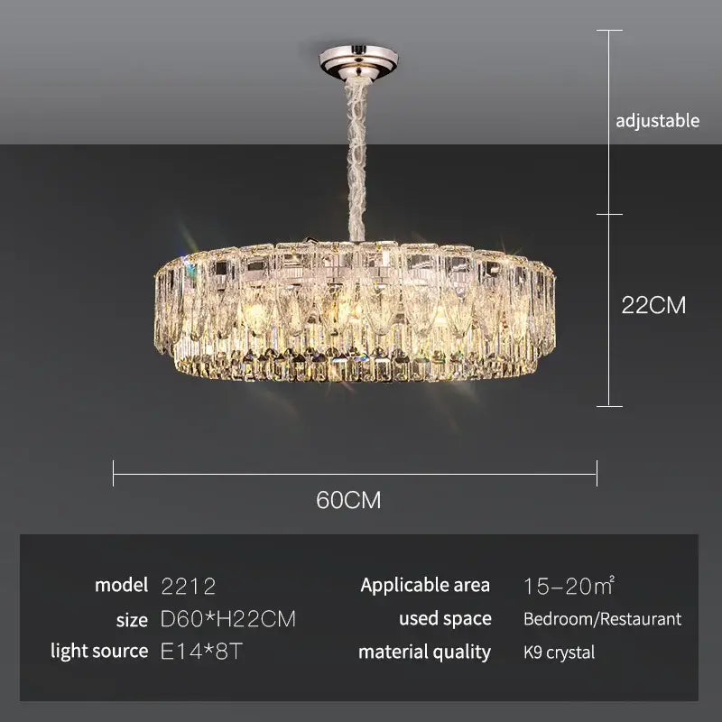 Luxury gold crystal ring chandelier for dining room