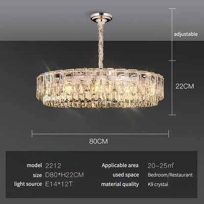 Luxury gold crystal ring chandelier for dining room