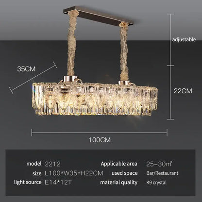 Luxury gold crystal ring chandelier for dining room