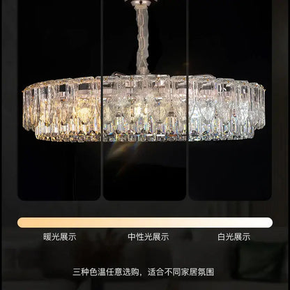 Luxury gold crystal ring chandelier for dining room