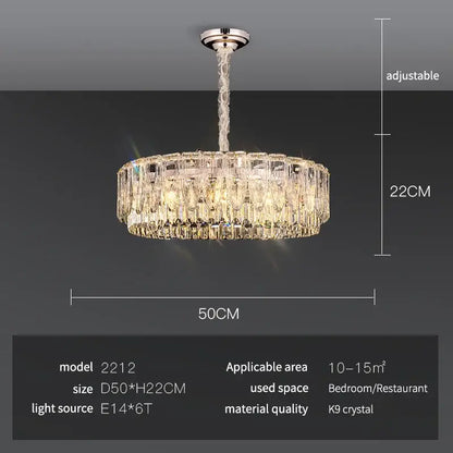 Luxury gold crystal ring chandelier for dining room