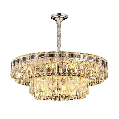 Luxury gold crystal ring chandelier for dining room