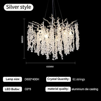 Luxury gold grape crystal chandelier dining room light