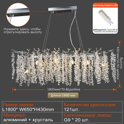 Luxury gold grape crystal chandelier dining room light