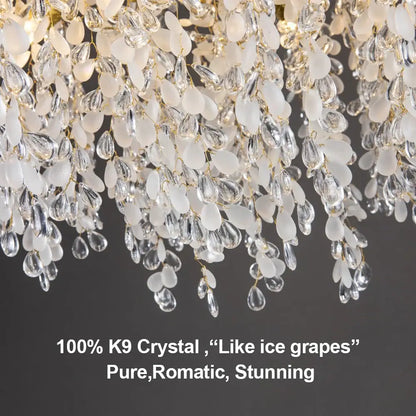 Luxury gold grape crystal chandelier dining room light