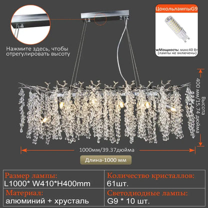 Luxury gold grape crystal chandelier dining room light