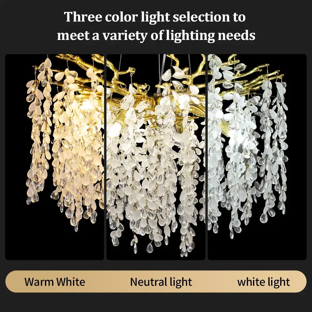 Luxury gold grape crystal chandelier dining room light
