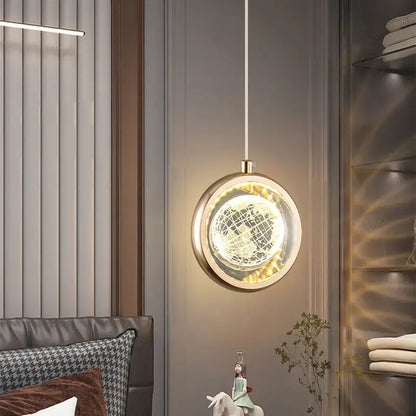 Luxury gold deer crystal ball chandelier bedroom pendant light