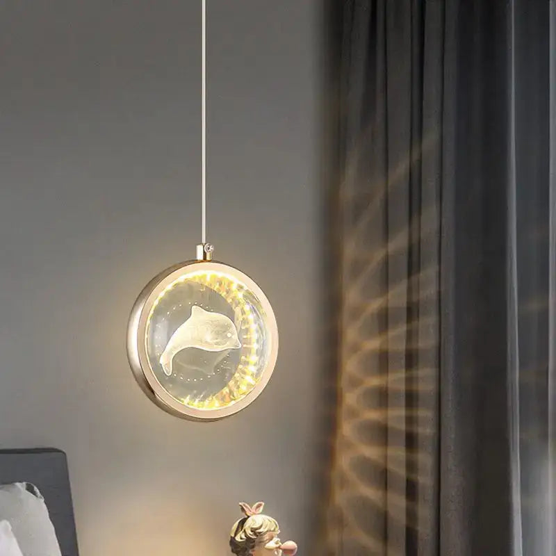 Luxury gold deer crystal ball chandelier bedroom pendant light