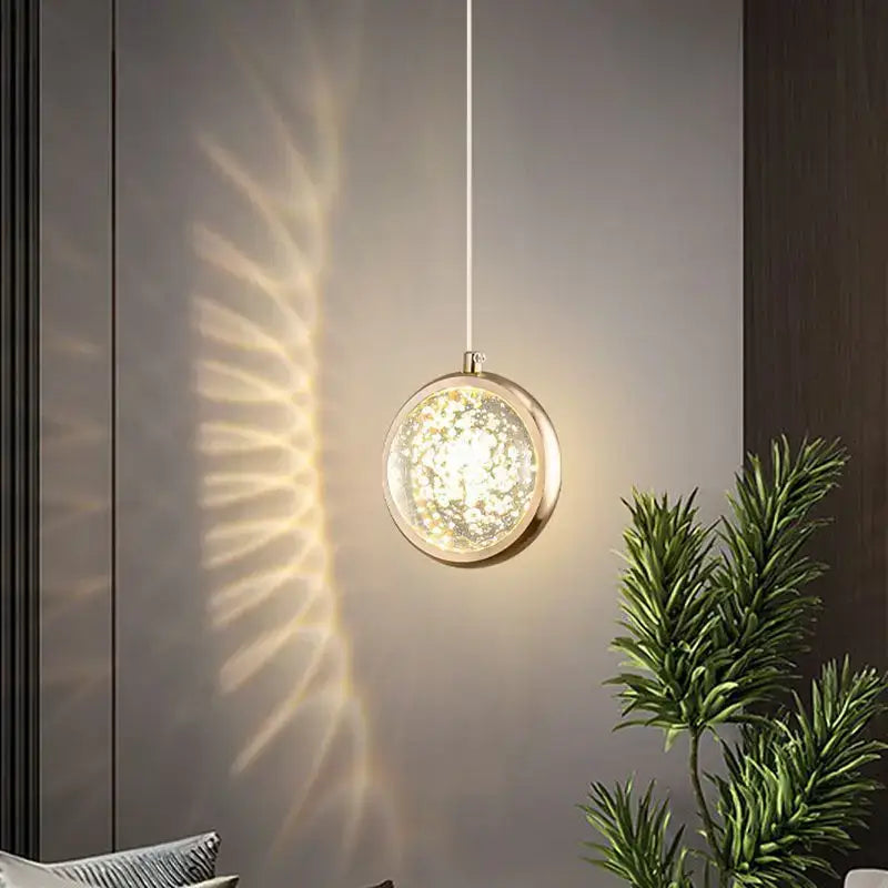 Luxury gold deer crystal ball chandelier bedroom pendant light