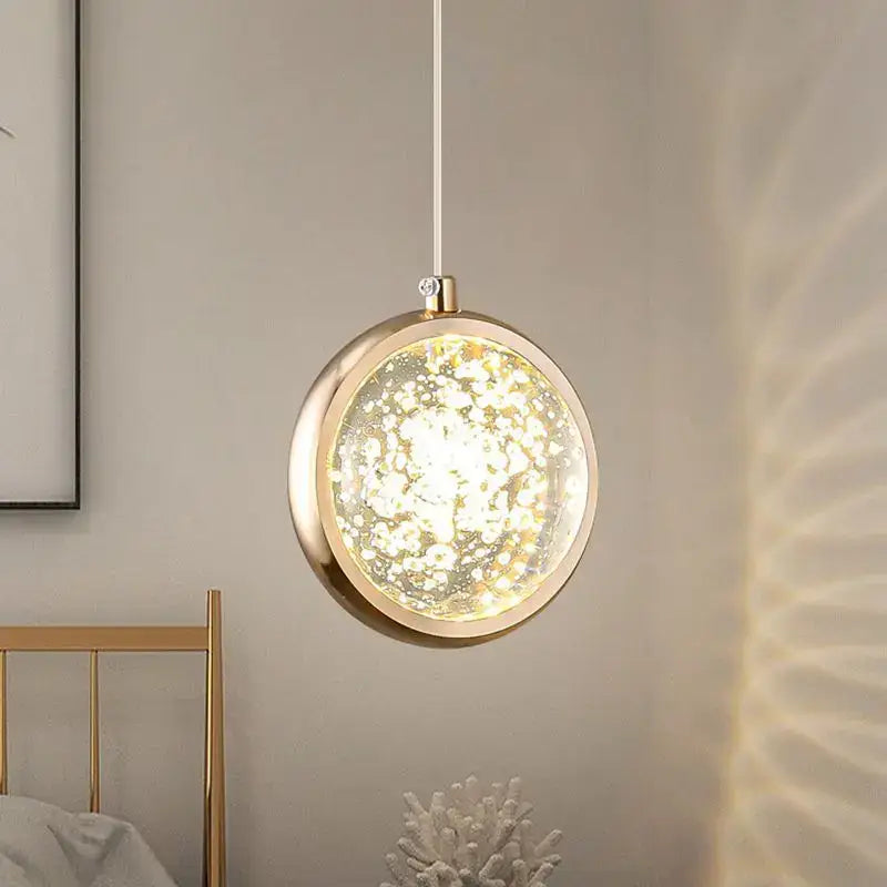 Luxury gold deer crystal ball chandelier bedroom pendant light