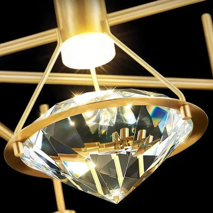 Luxury gold diamond crystal wall lamp for living room