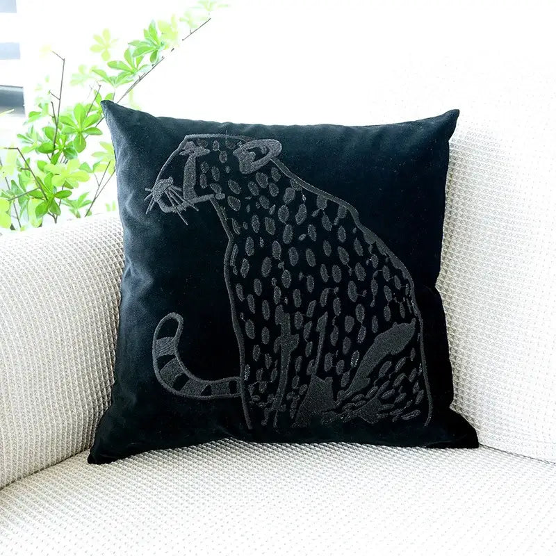 Luxury gold leopard velvet pillow case living room cushion cover
