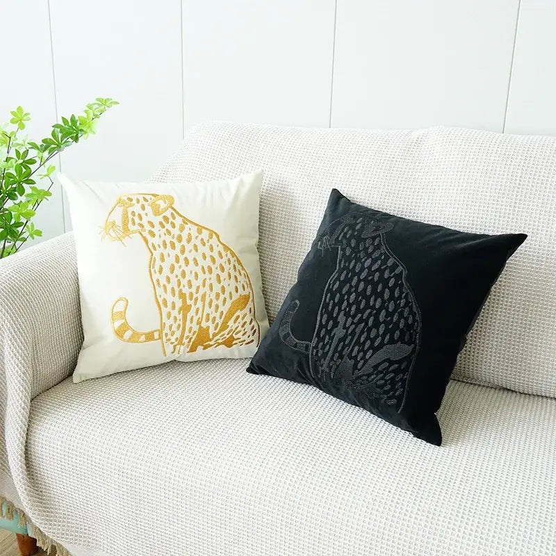 Luxury gold leopard velvet pillow case living room cushion cover