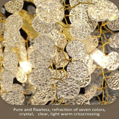 Luxury gold money tree crystal chandelier for living room