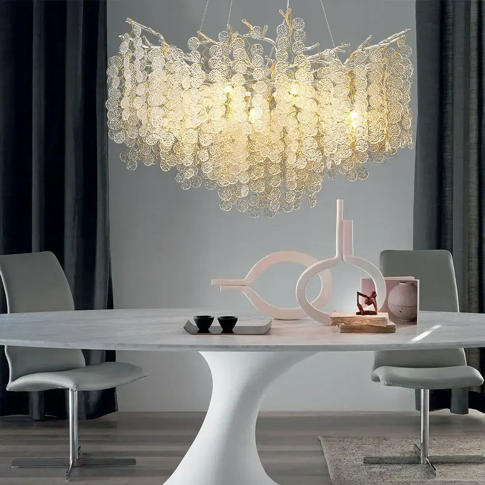Luxury gold money tree crystal chandelier for living room