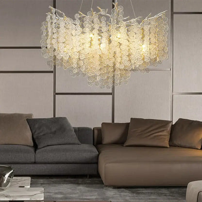 Luxury gold money tree crystal chandelier for living room