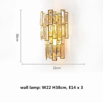 Luxury gold steel crystal pendant chandelier dining room light