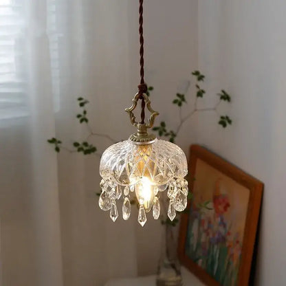 Luxury gold twisted cord crystal glass led wall sconce stair light