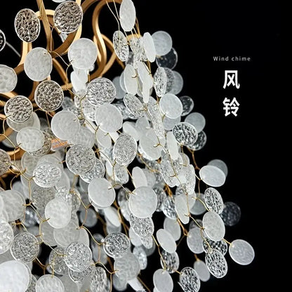 Luxury golden grapes crystal chandelier living room pendant light