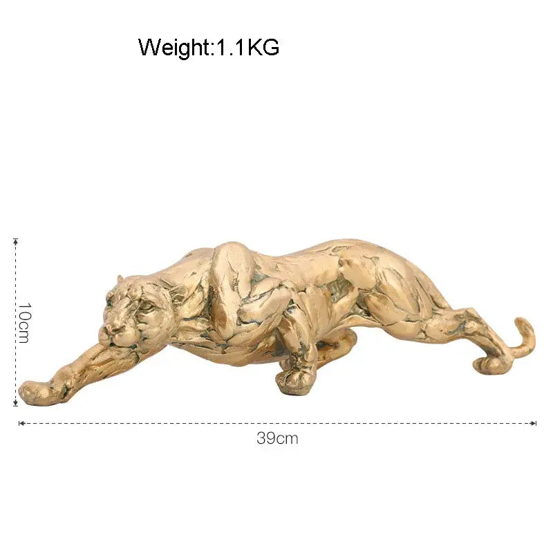 Luxury golden leopard panther figurine living room decor gift