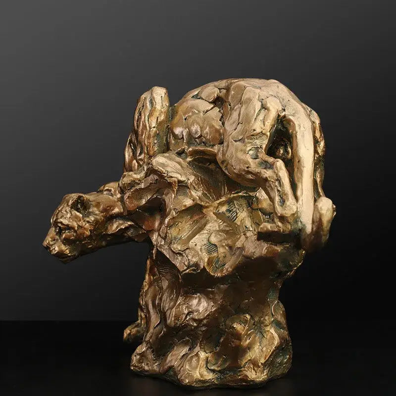 Luxury golden leopard panther figurine living room decor gift