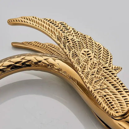 Luxury golden swan dual handle bathroom faucet with feather detail