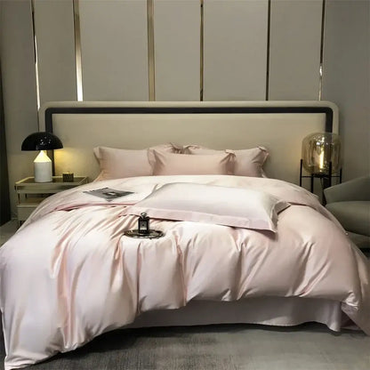 Luxury gray egyptian cotton bedding set bedroom satin four piece kit