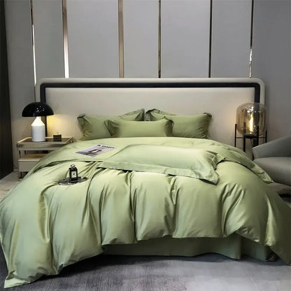 Luxury gray egyptian cotton bedding set bedroom satin four piece kit