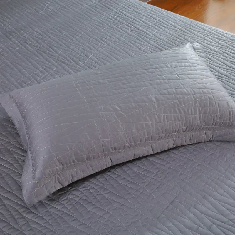 Luxury gray textured egyptian cotton quilt set bedroom bedding
