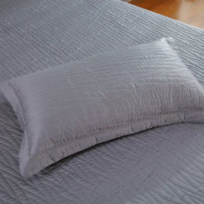 Luxury gray textured egyptian cotton quilt set bedroom bedding