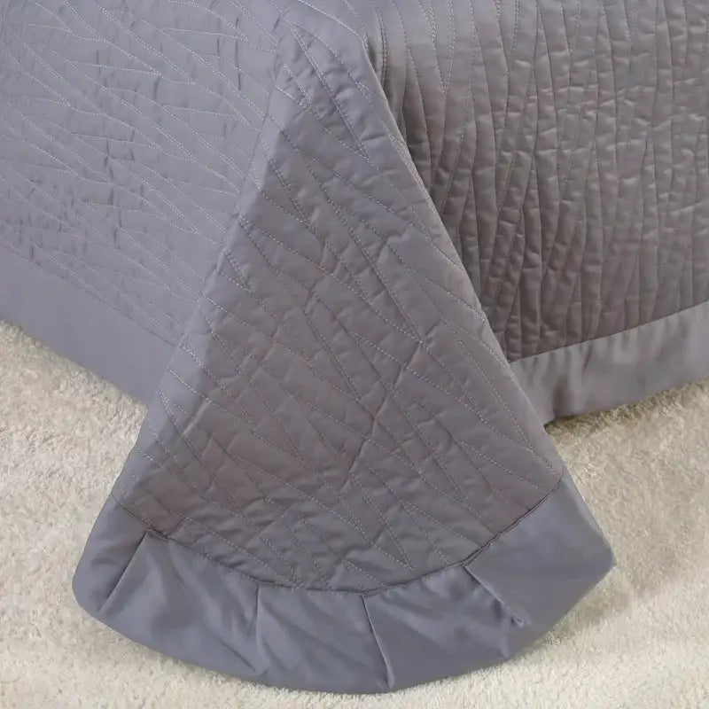 Luxury gray textured egyptian cotton quilt set bedroom bedding