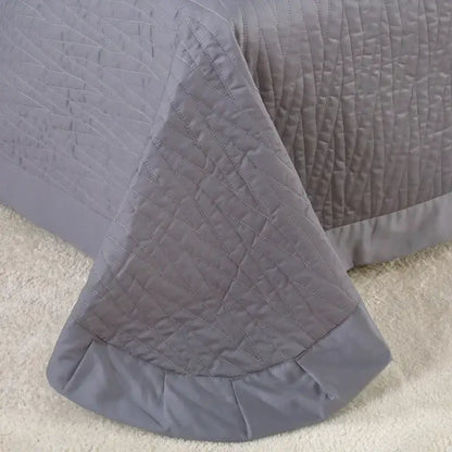Luxury gray textured egyptian cotton quilt set bedroom bedding