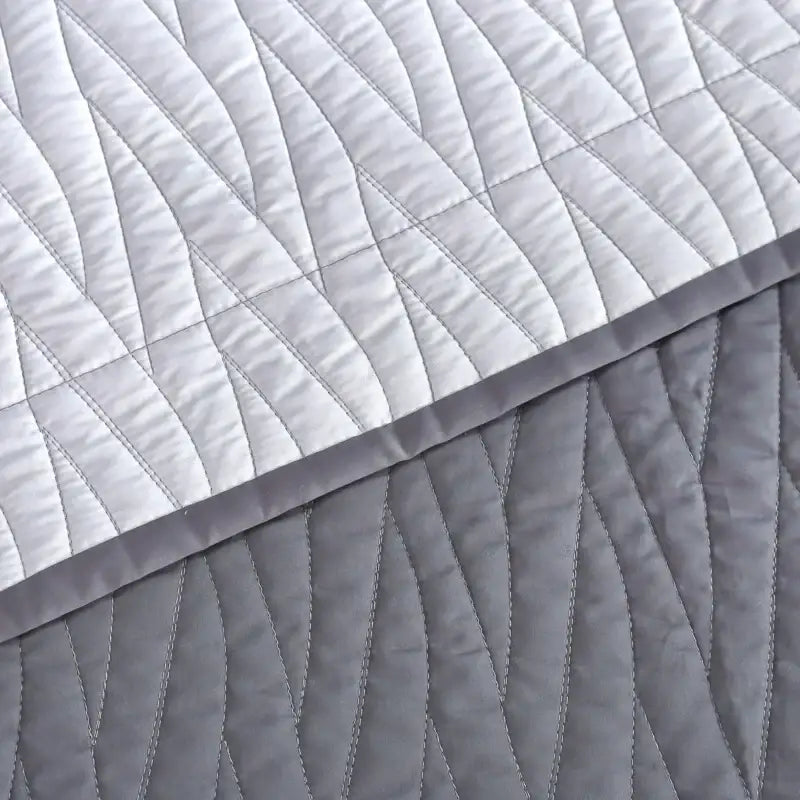 Luxury gray textured egyptian cotton quilt set bedroom bedding