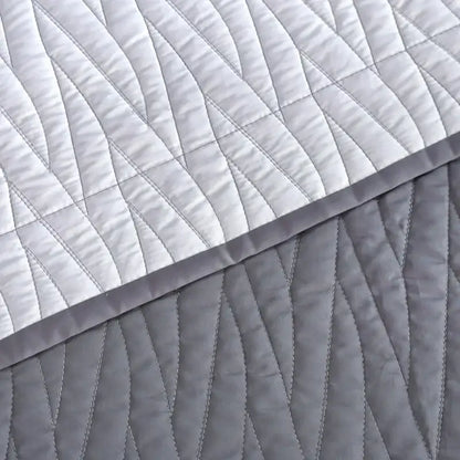 Luxury gray textured egyptian cotton quilt set bedroom bedding