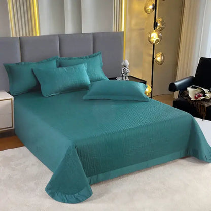 Luxury gray textured egyptian cotton quilt set bedroom bedding