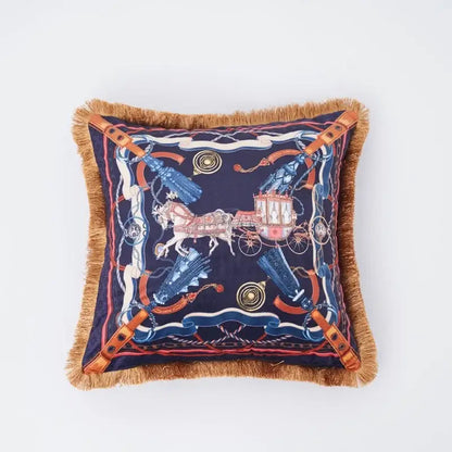 Luxury jungle animal collection cushion cover living room gold fringe