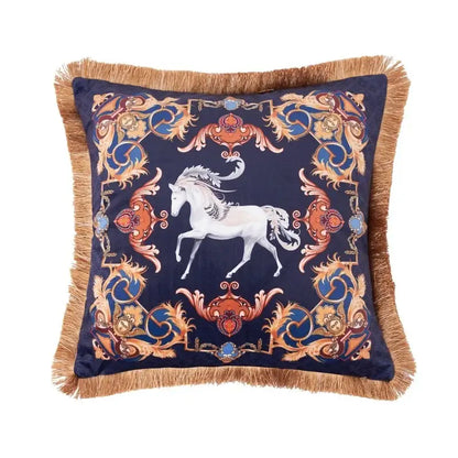Luxury jungle animal collection cushion cover living room gold fringe
