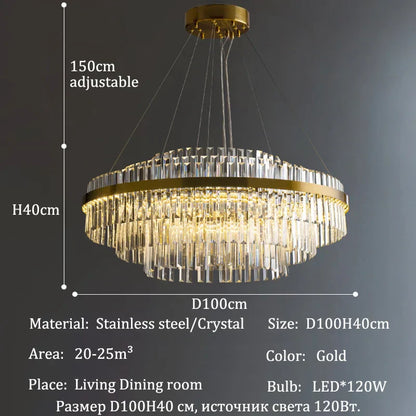 DecorBites™ Luxury LED Crystal Chandelier for Home Decor