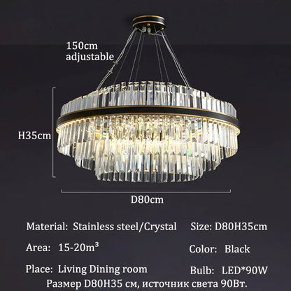 DecorBites™ Luxury LED Crystal Chandelier for Home Decor