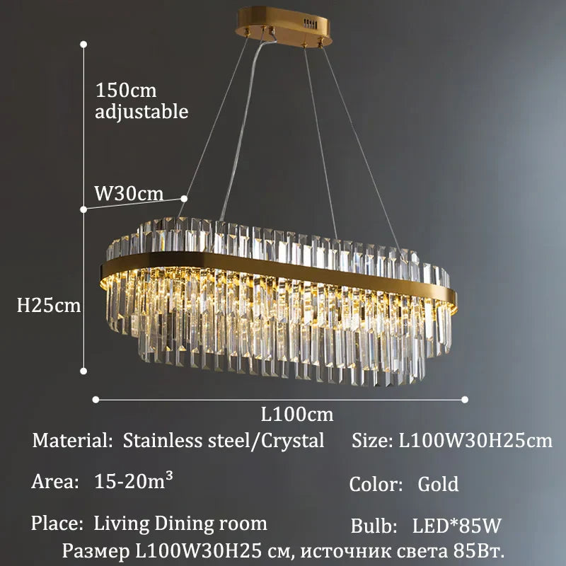 DecorBites™ Luxury LED Crystal Chandelier for Home Decor