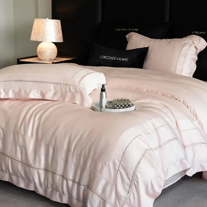 Luxury light champagne embroidery bedding set bedroom egyptian cotton
