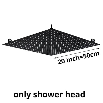 Luxury matte black rainfall shower head bathroom experience