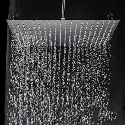 Luxury matte black rainfall shower head bathroom experience