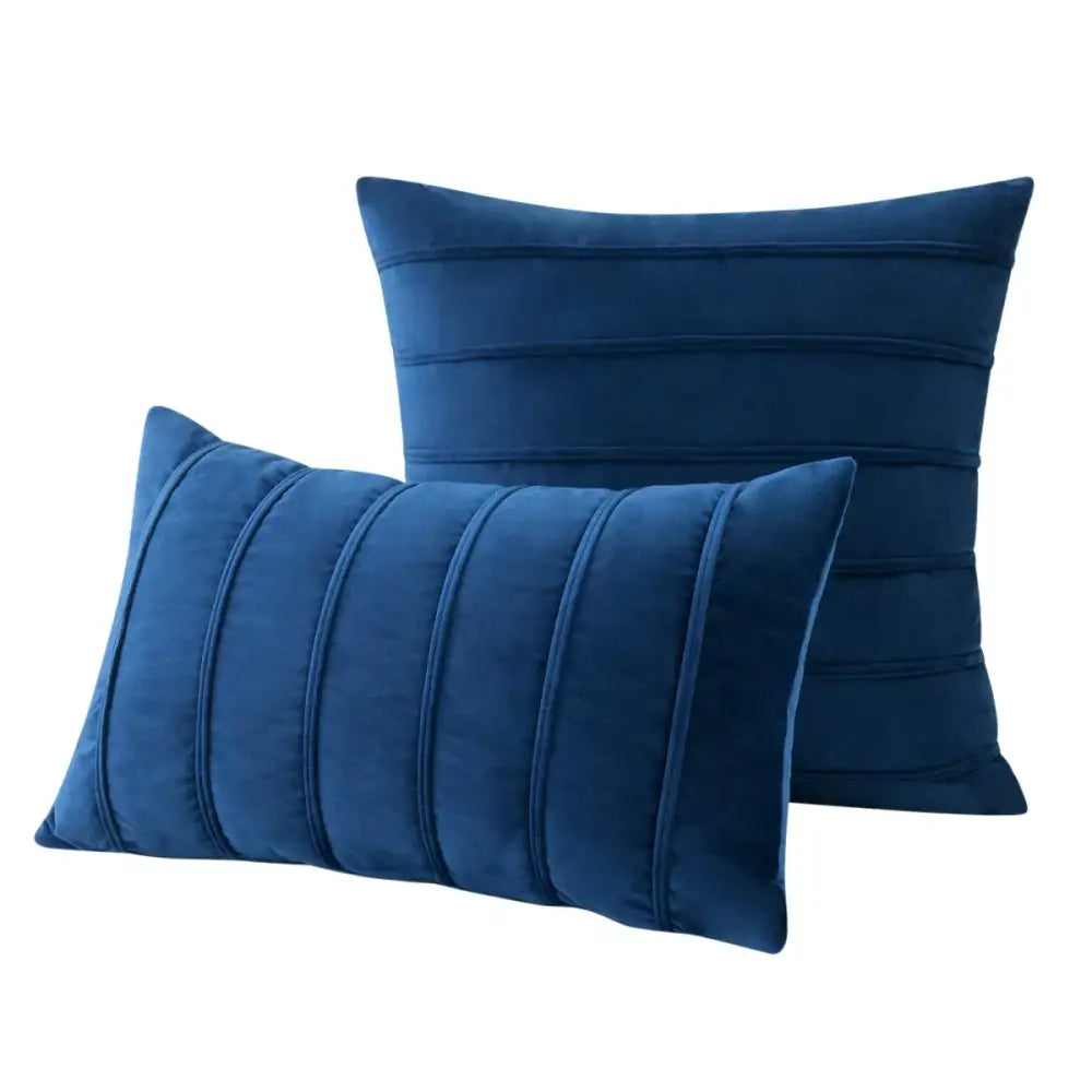 Luxury navy blue velvet stripe pillow covers living room cushion cases