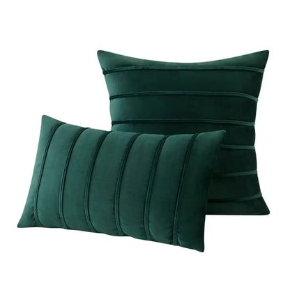 Luxury navy blue velvet stripe pillow covers living room cushion cases
