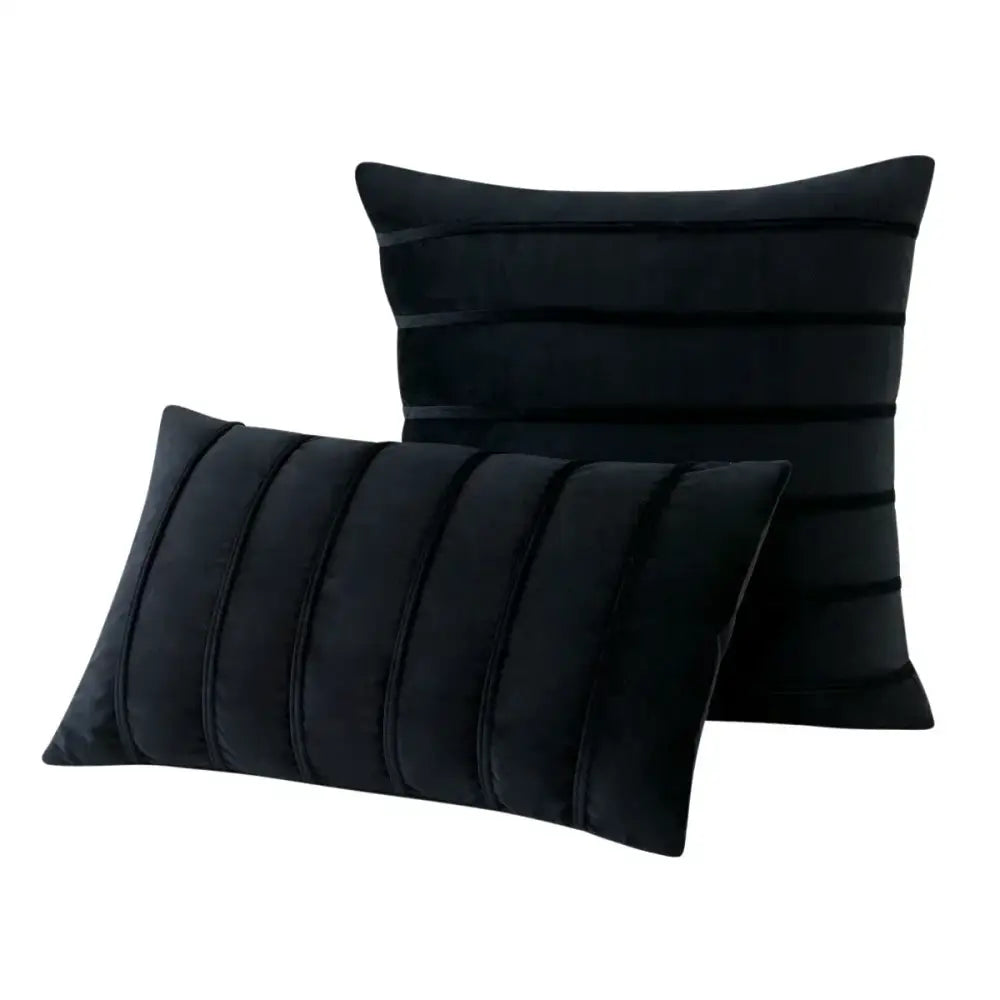 Luxury navy blue velvet stripe pillow covers living room cushion cases